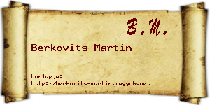 Berkovits Martin névjegykártya